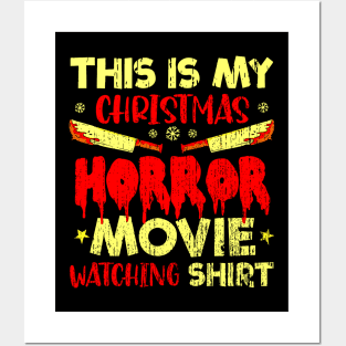 Funny Christmas Horror Movie Fan Funny Xmas Horror Movies Watching Posters and Art